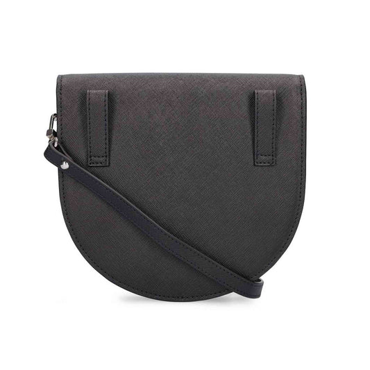 Vivienne Westwood Saffiano Leather Saddle Crossbody in Black
