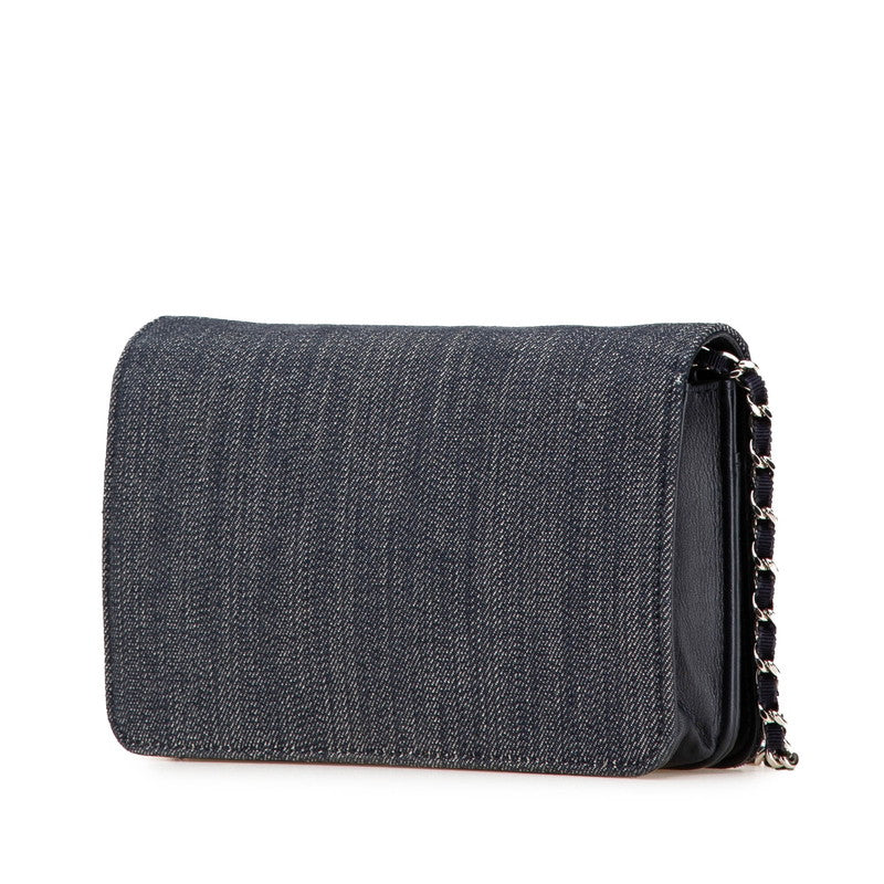 Chanel Deauville Denim Chain Wallet Wallet