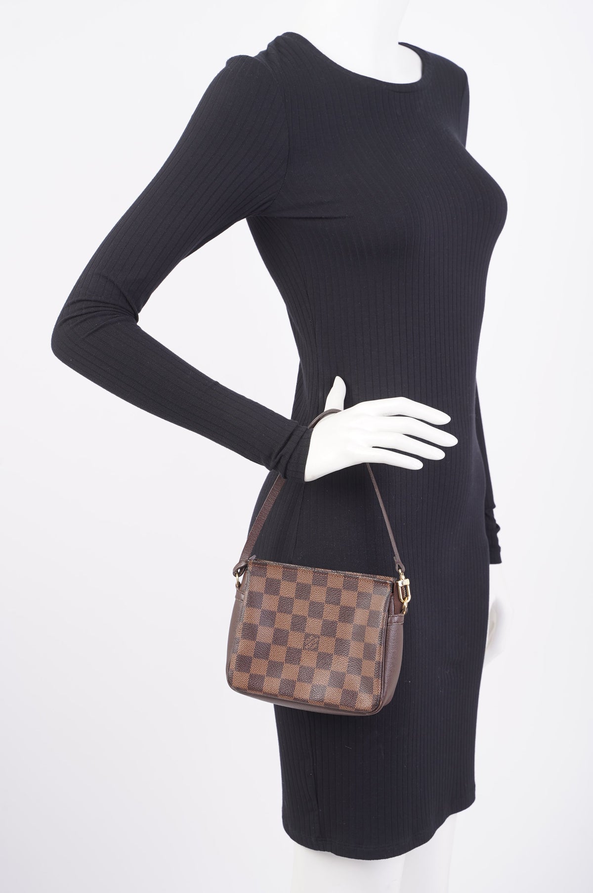 Louis Vuitton Trousse Make Up Pouch Damier Ebene / Brown Canvas
