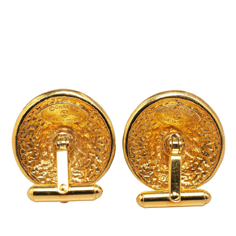Chanel Vintage Logo Gold Cuffs