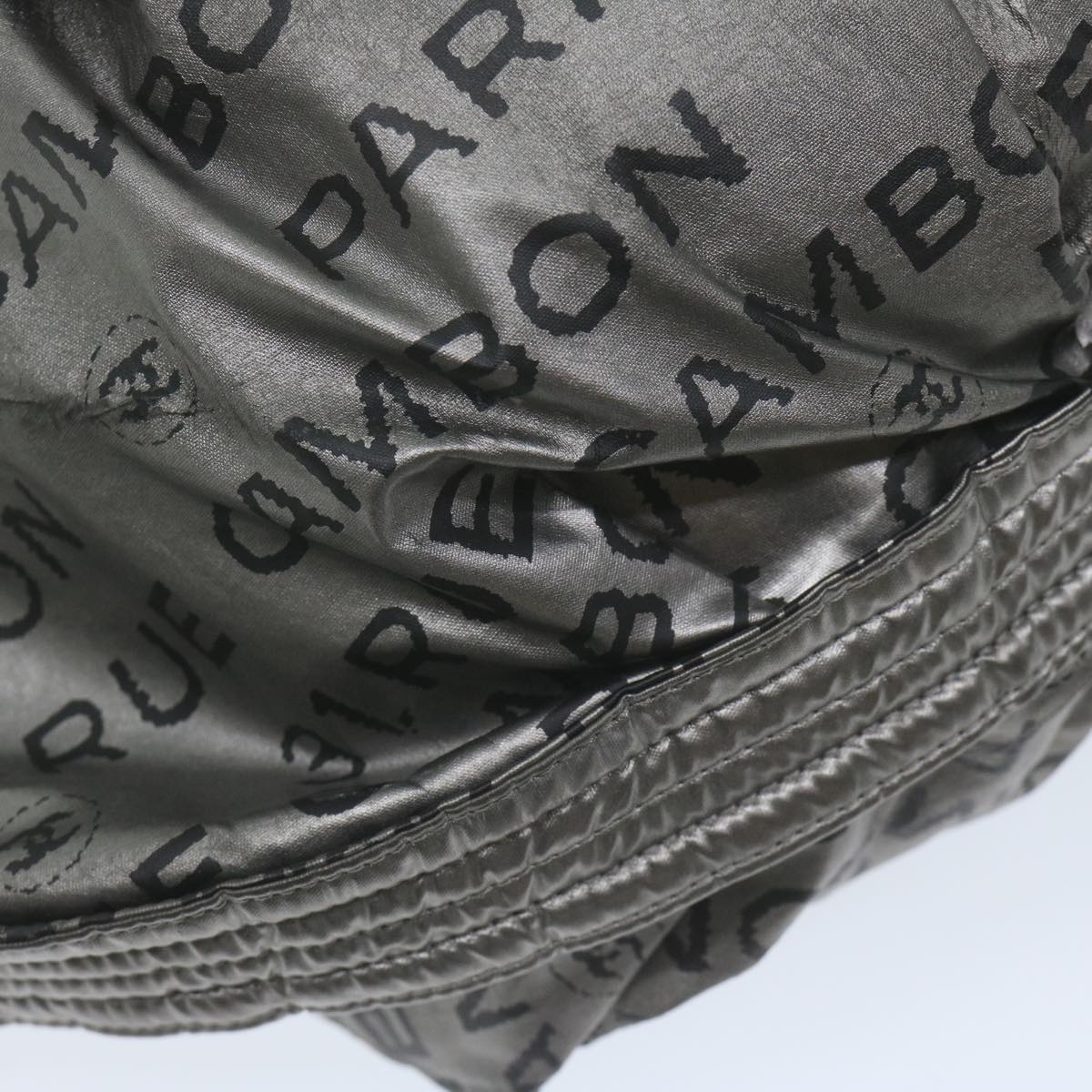 CHANEL Unlimited Shoulder Bag Nylon Silver CC Auth yb449