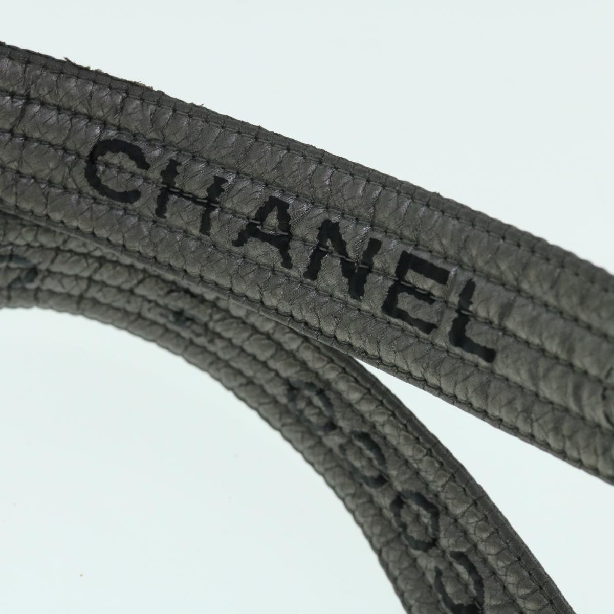 CHANEL Unlimited Shoulder Bag Nylon Silver CC Auth yb486