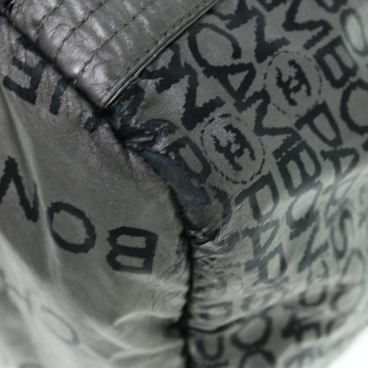 CHANEL Unlimited Shoulder Bag Nylon Silver CC Auth yb486
