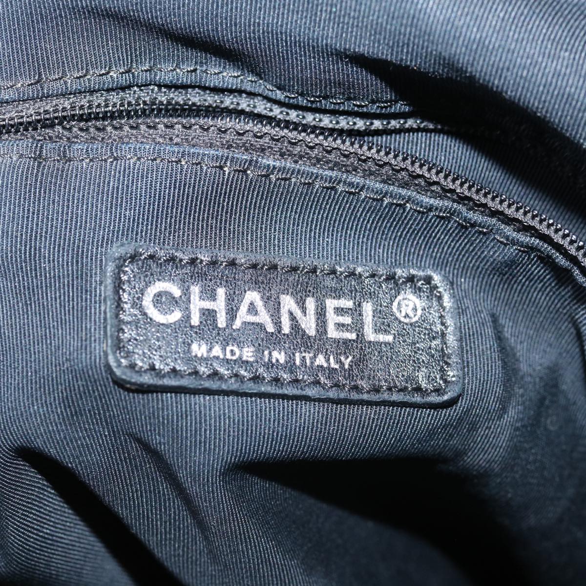 CHANEL Unlimited Shoulder Bag Nylon Silver CC Auth yb486