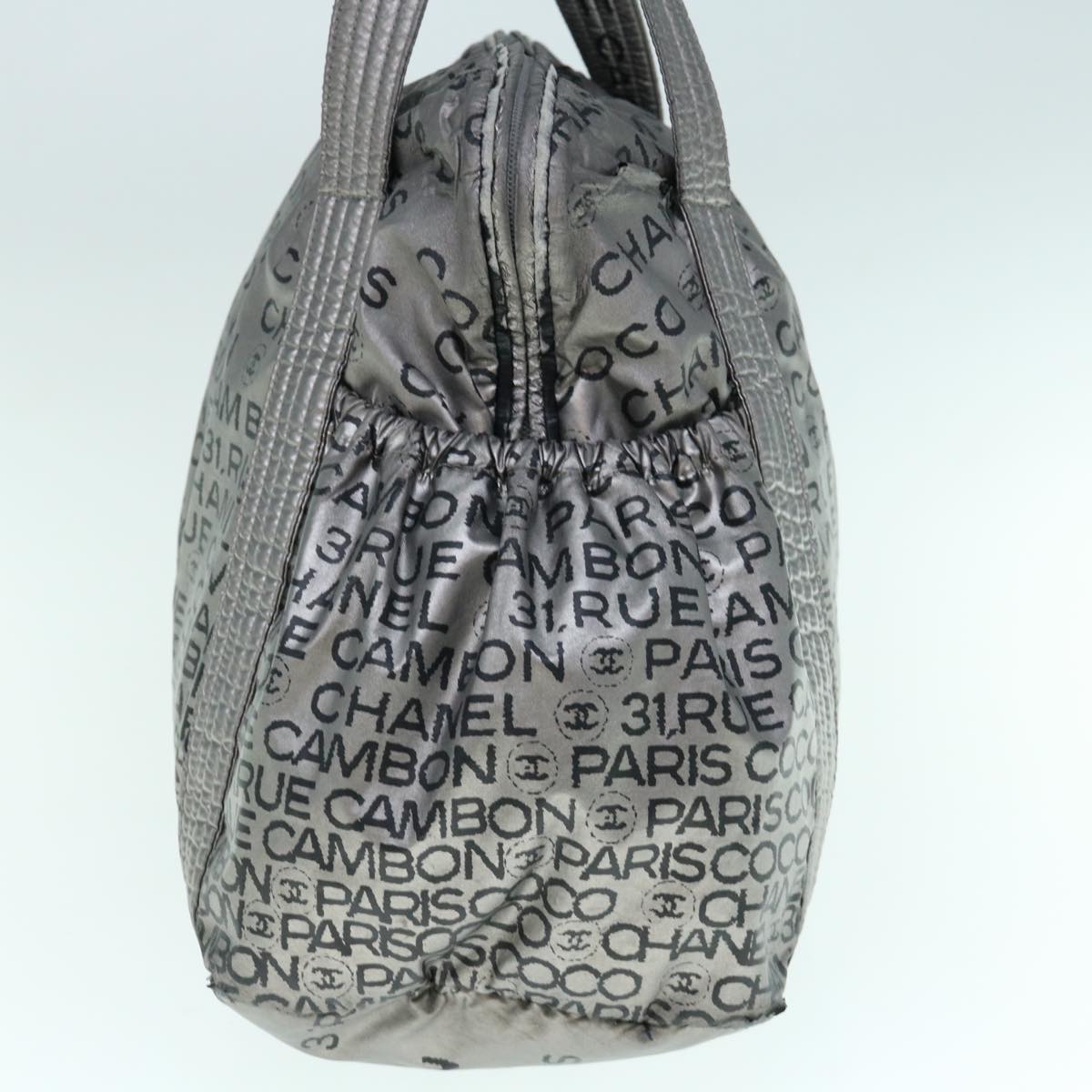 CHANEL Unlimited Shoulder Bag Nylon Silver CC Auth yb486
