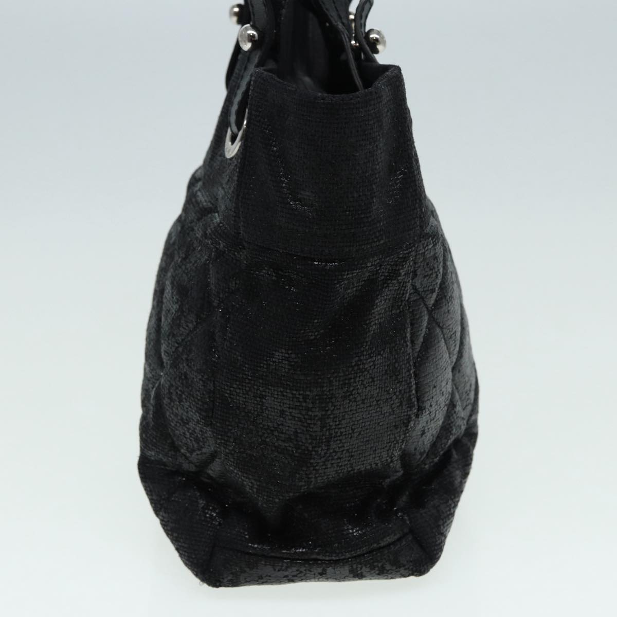 CHANEL Paris Biarritz Tote PM Tote Bag Coated Canvas Black CC Auth yb614