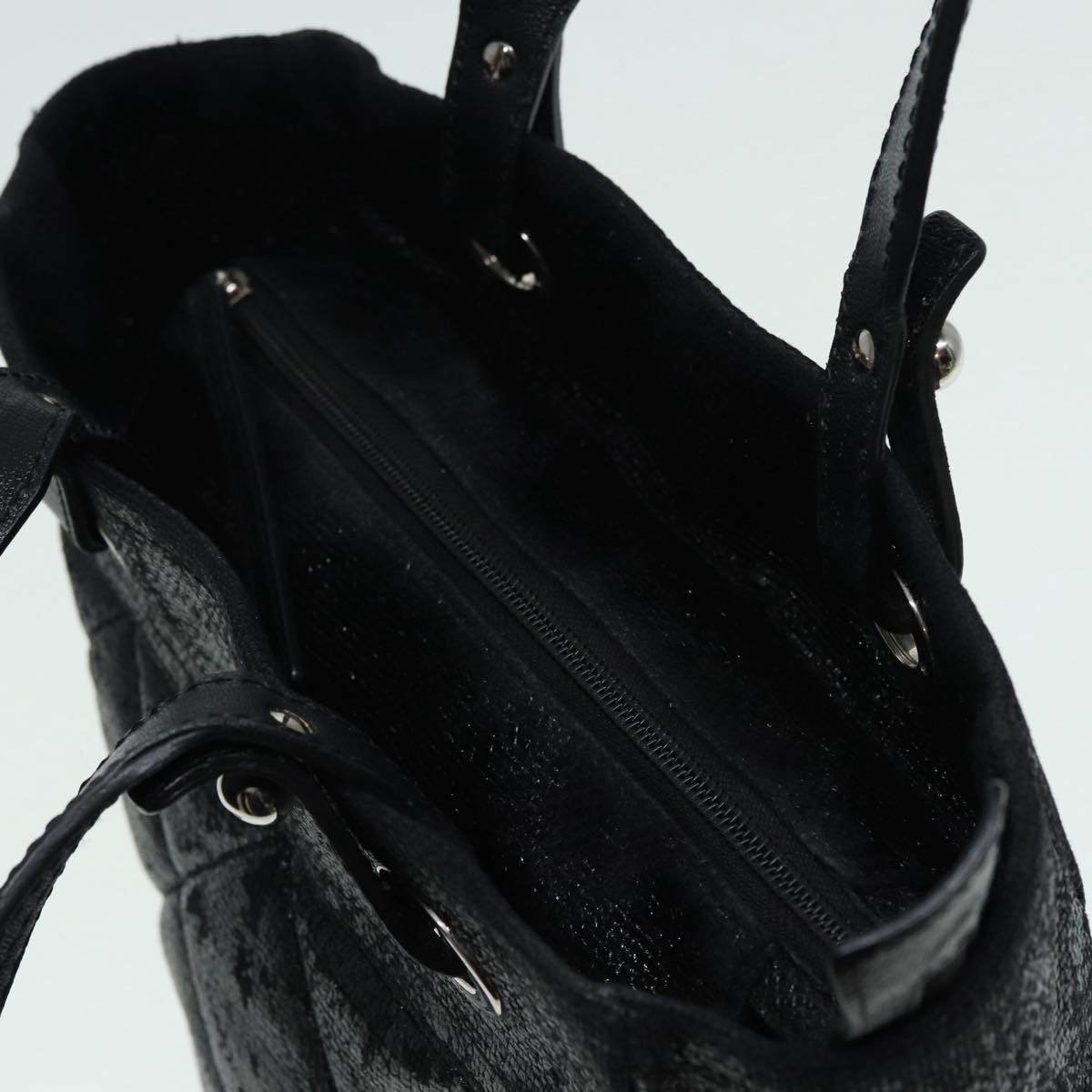 CHANEL Paris Biarritz Tote PM Tote Bag Coated Canvas Black CC Auth yb614