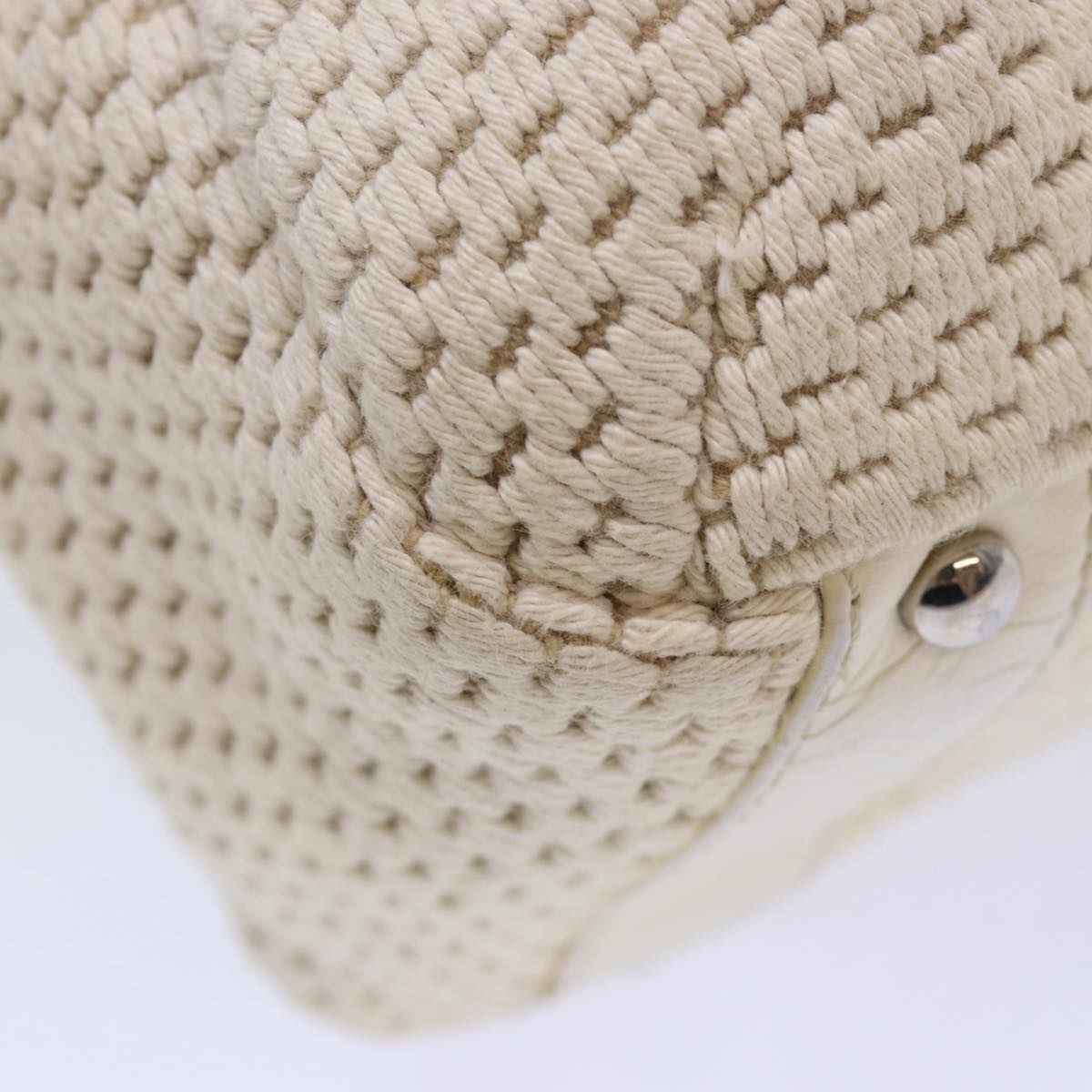 Top Quality Chanel Hand Bag Canvas Leather Beige CC Auth yb619
