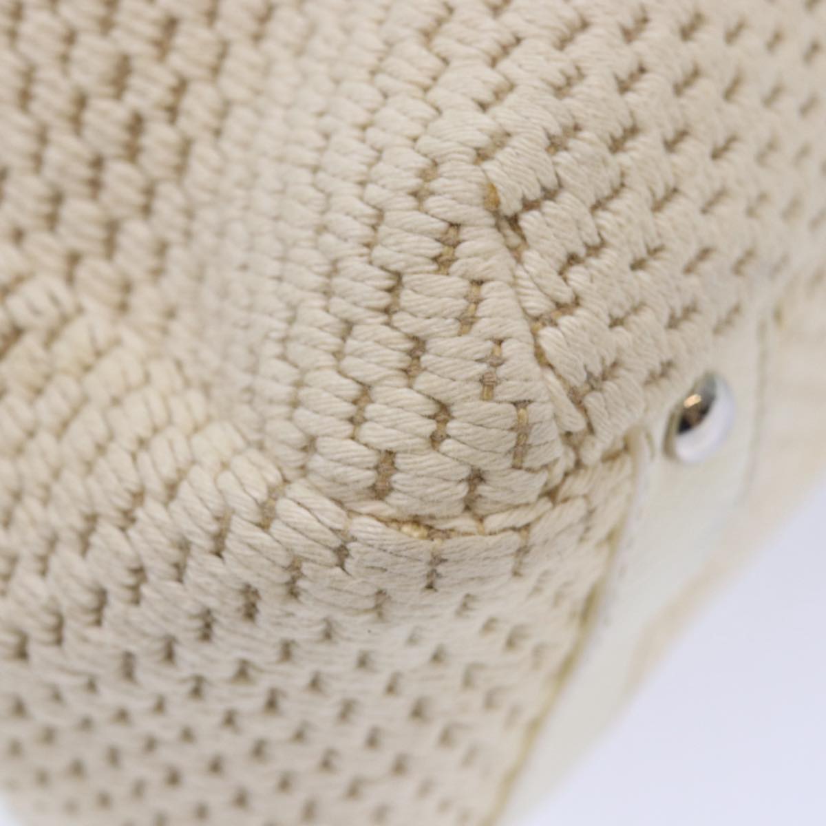 Top Quality Chanel Hand Bag Canvas Leather Beige CC Auth yb619