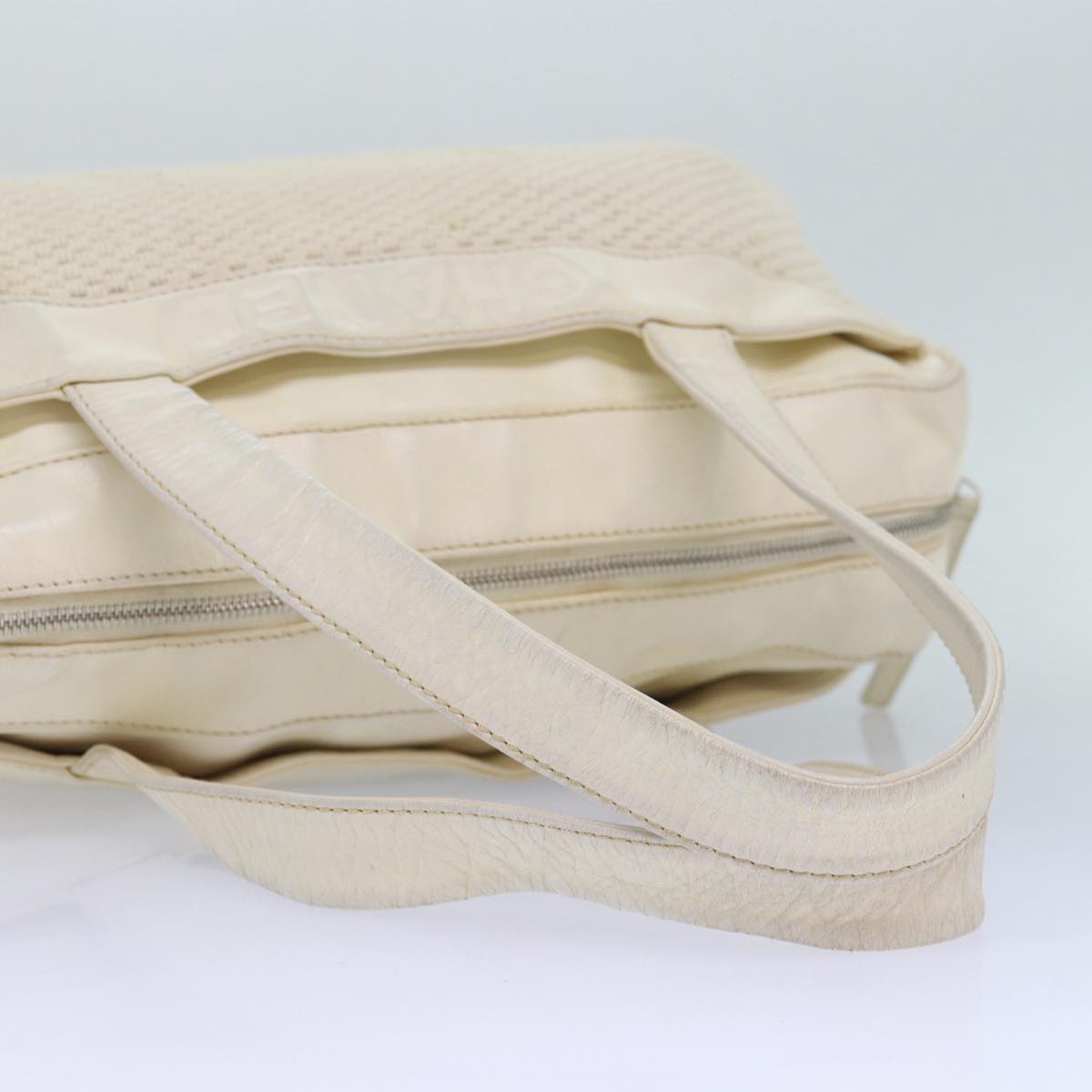 Top Quality Chanel Hand Bag Canvas Leather Beige CC Auth yb619