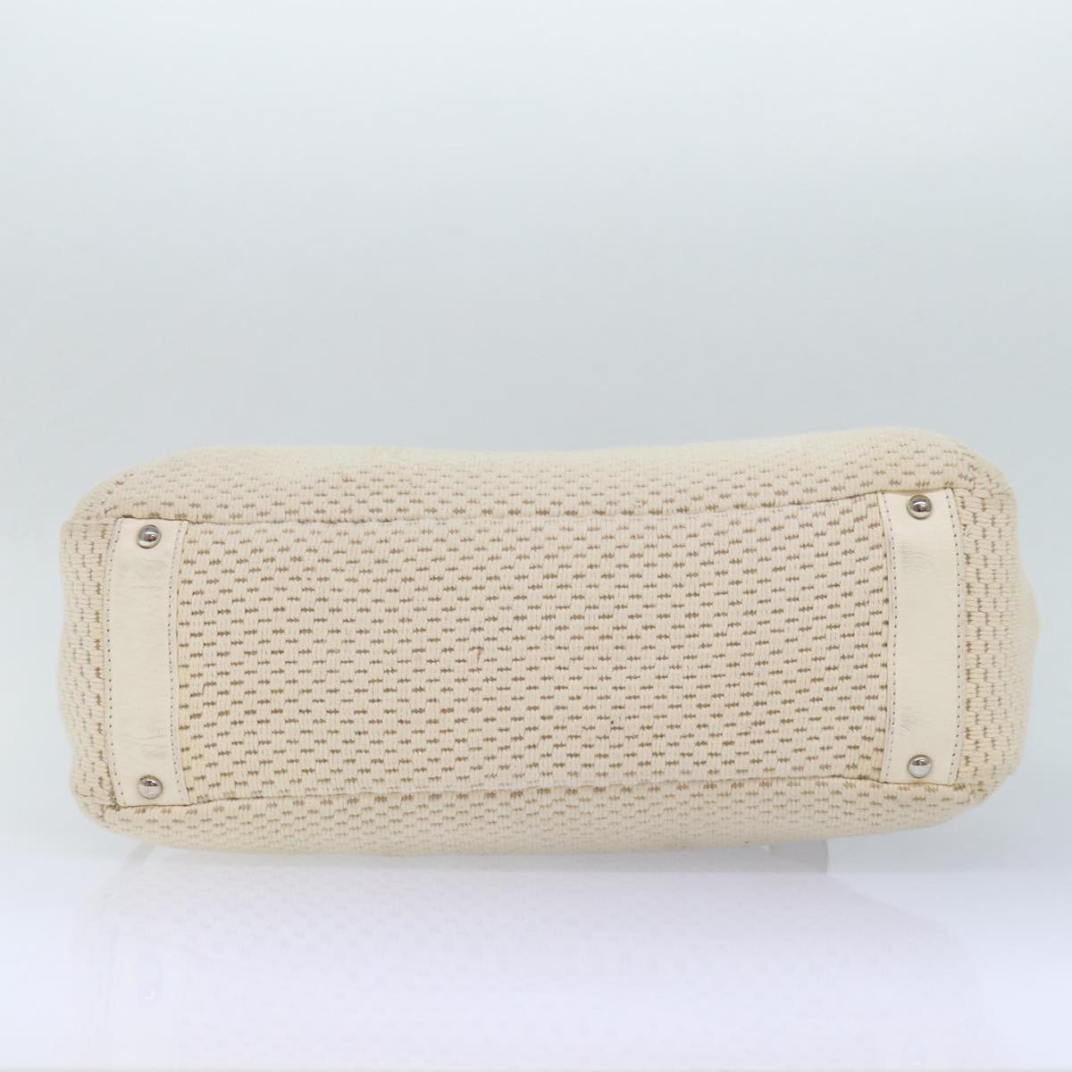 Top Quality Chanel Hand Bag Canvas Leather Beige CC Auth yb619