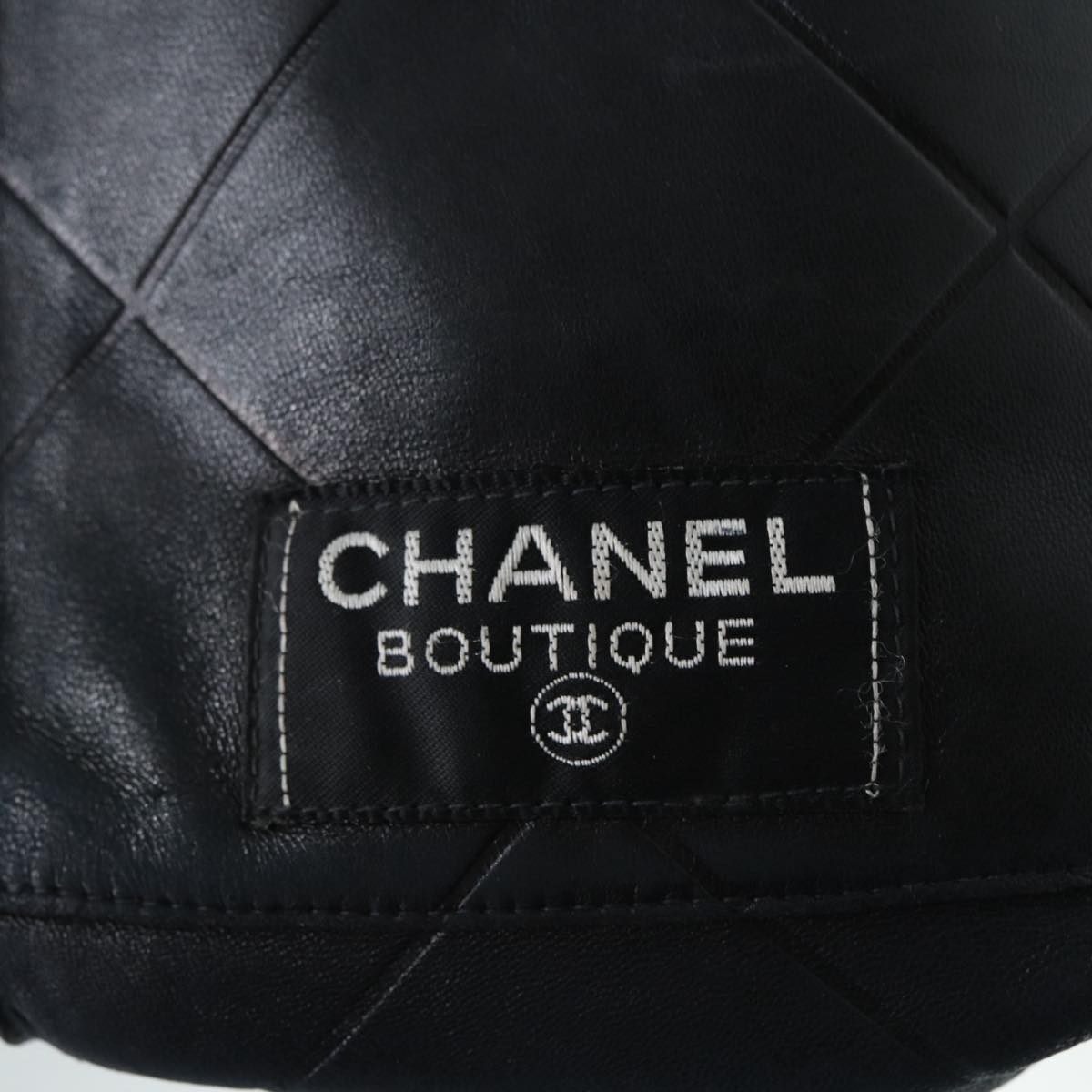 Top Quality Chanel Matelasse Tote Bag Leather Black Silver CC Auth yb669