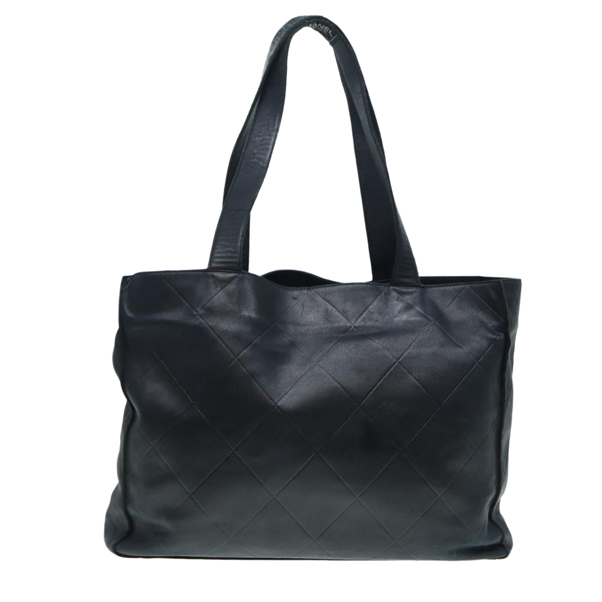 Top Quality Chanel Matelasse Tote Bag Leather Black Silver CC Auth yb669