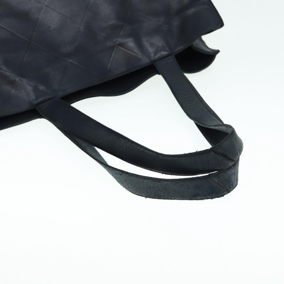 Top Quality Chanel Matelasse Tote Bag Leather Black Silver CC Auth yb669