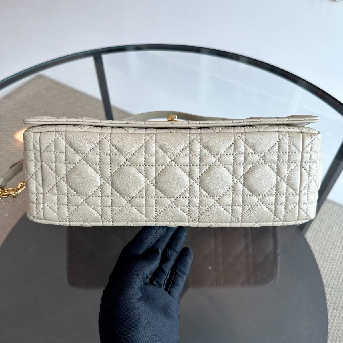 *Year 2022* Caro Large Flap Cannage Grained Calfskin Beige GHW