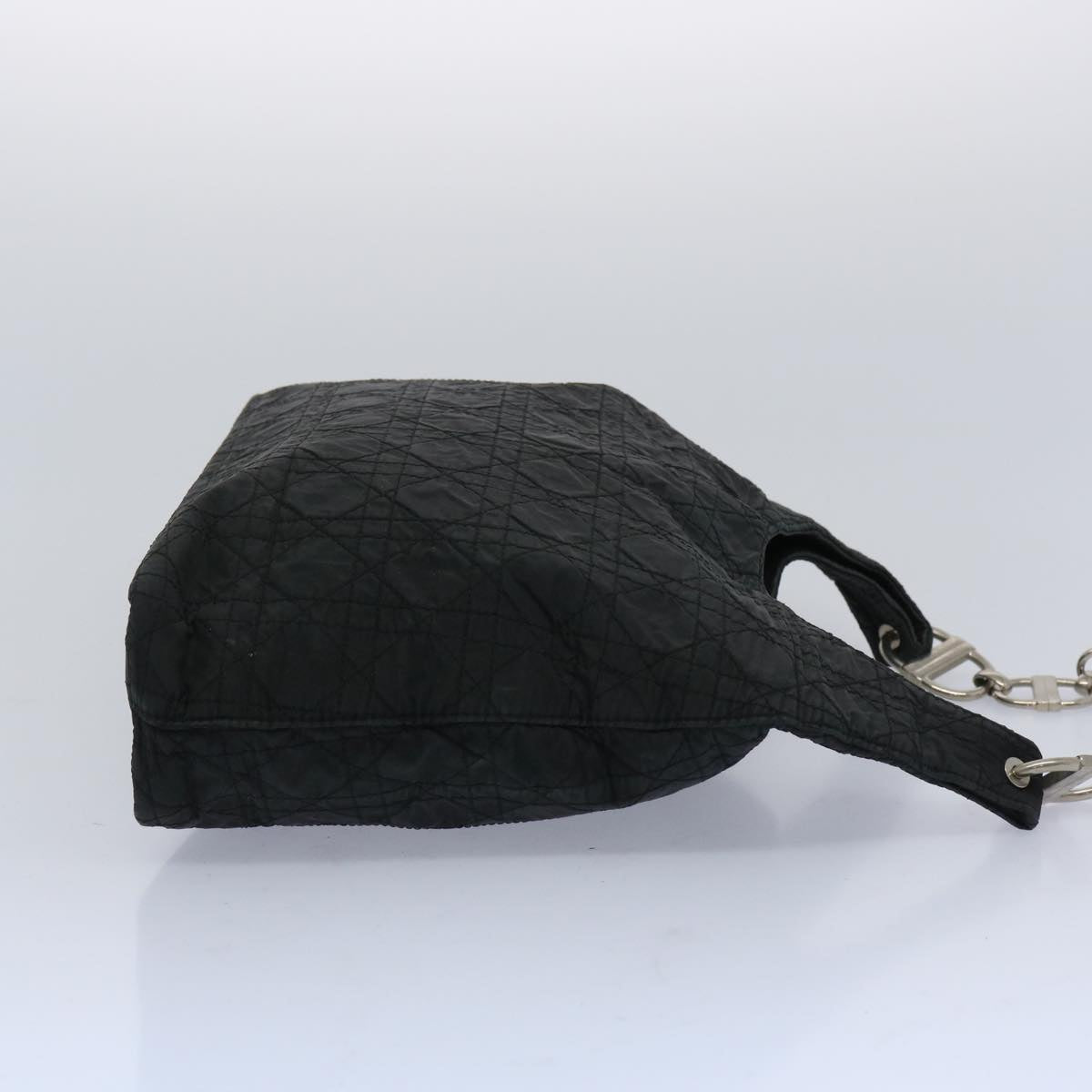 CHRISTIAN DIOR Lady Dior Canage Shoulder Bag Nylon Black Auth yk10434