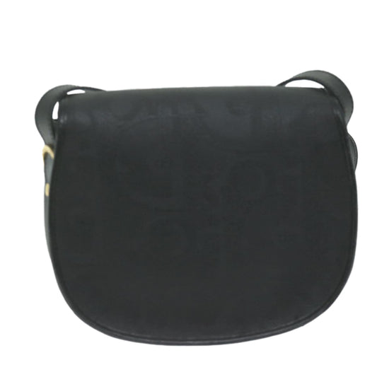 CHRISTIAN DIOR Trotter Canvas Shoulder Bag Black Auth yk10545