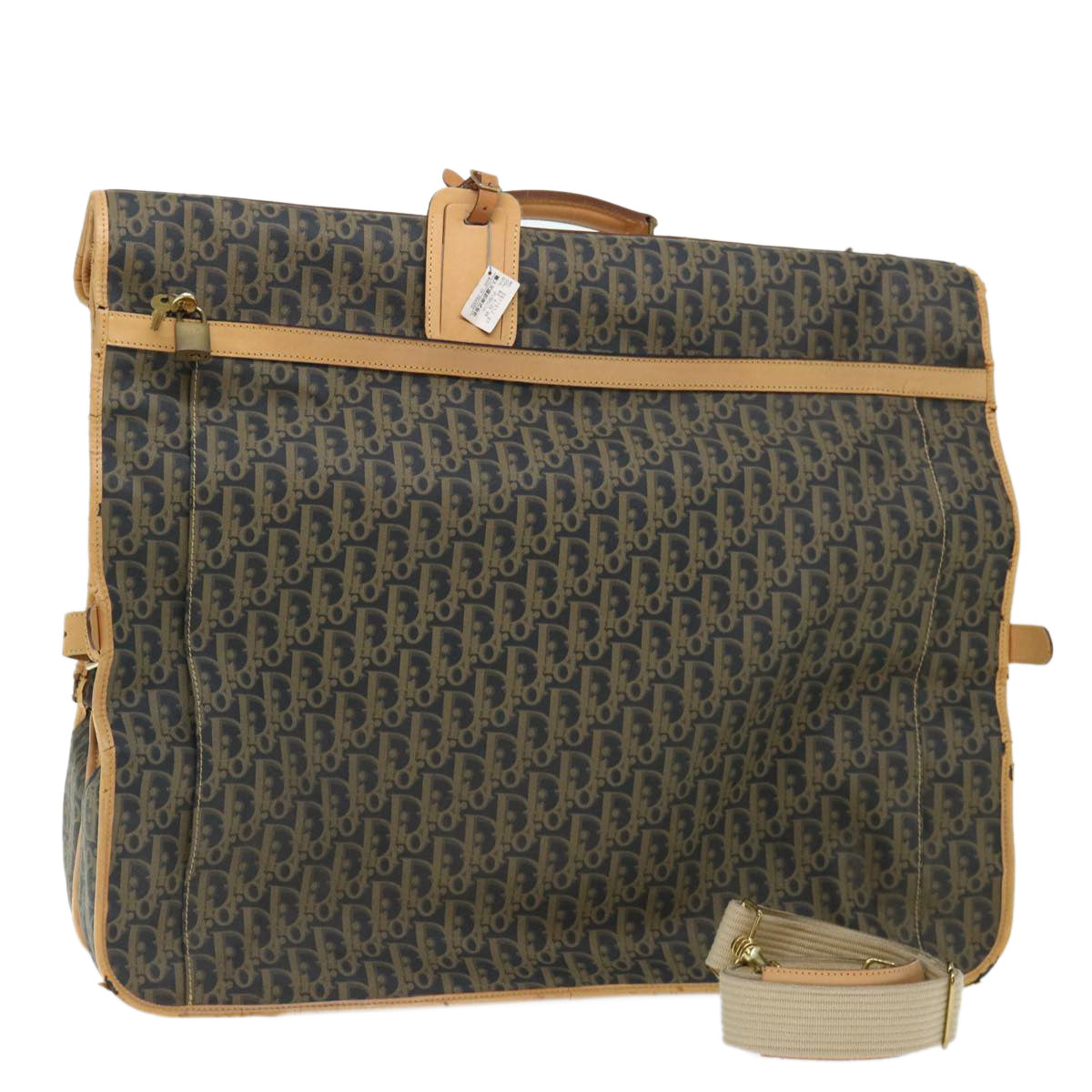 CHRISTIAN DIOR Trotter Canvas Garment Cover PVC Black Auth yk10922