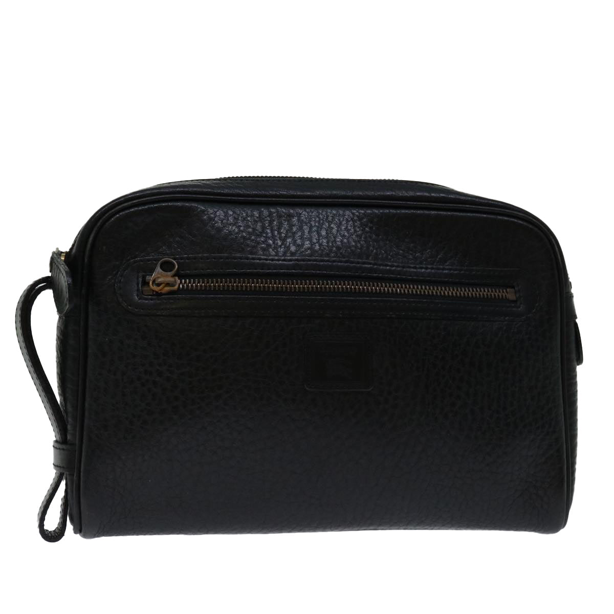 BURBERRYSs Clutch Bag Leather Black Auth yk11126