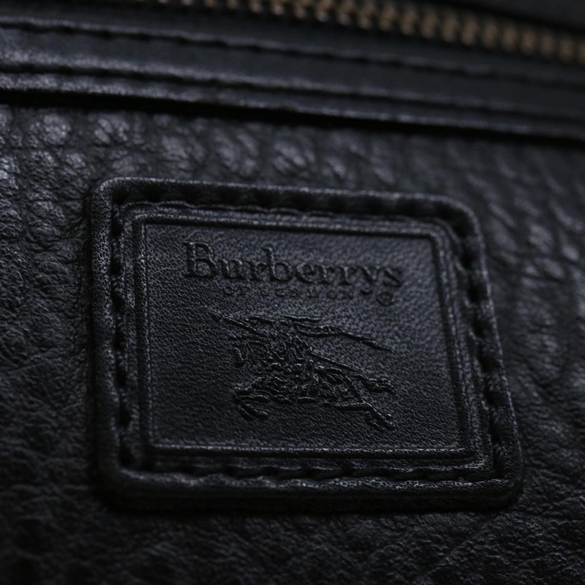 BURBERRYSs Clutch Bag Leather Black Auth yk11126