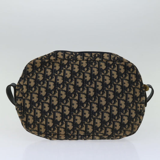 CHRISTIAN DIOR Trotter Canvas Shoulder Bag Navy Auth yk11192