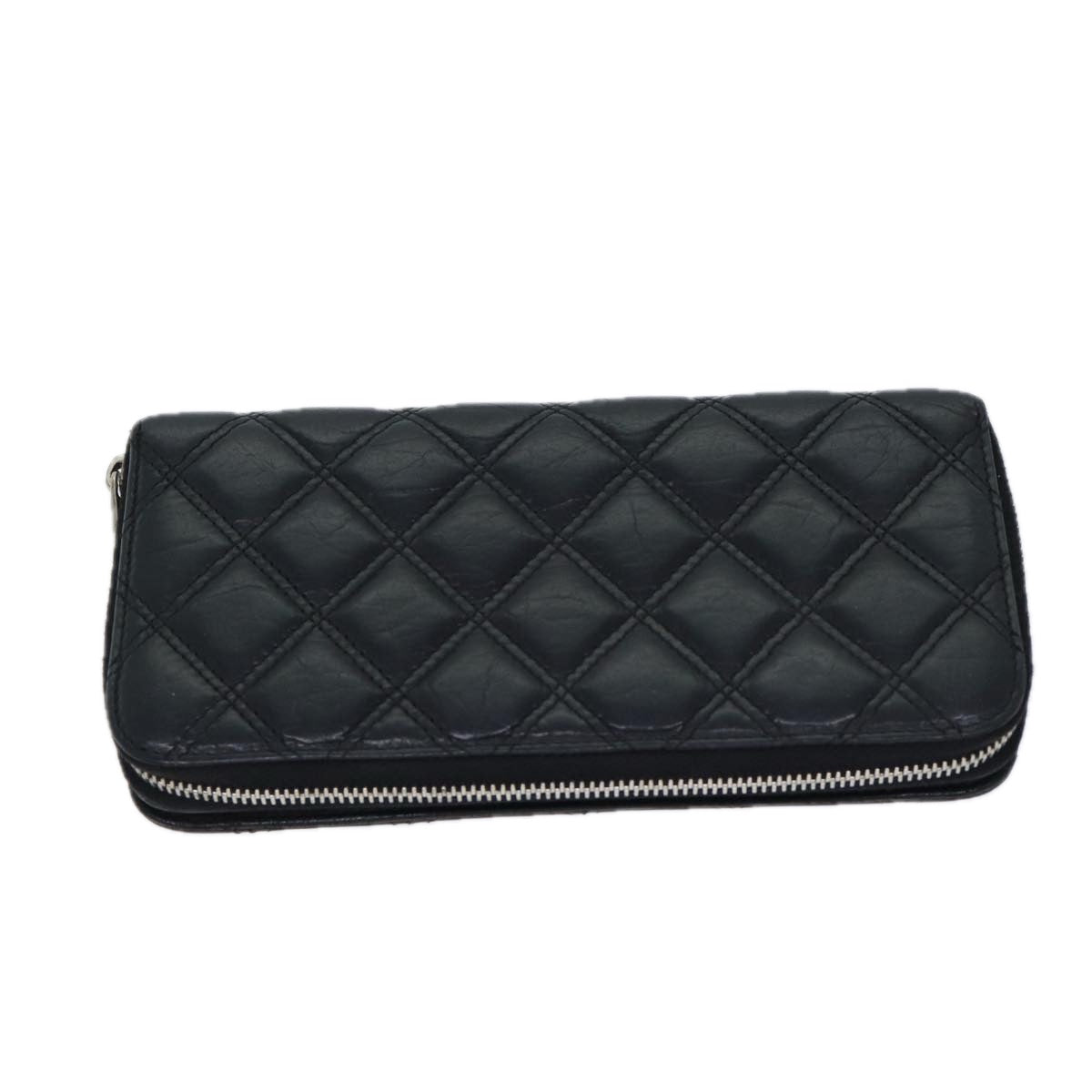 Top Quality Chanel Matelasse Long Wallet Leather Black CC Auth yk11586