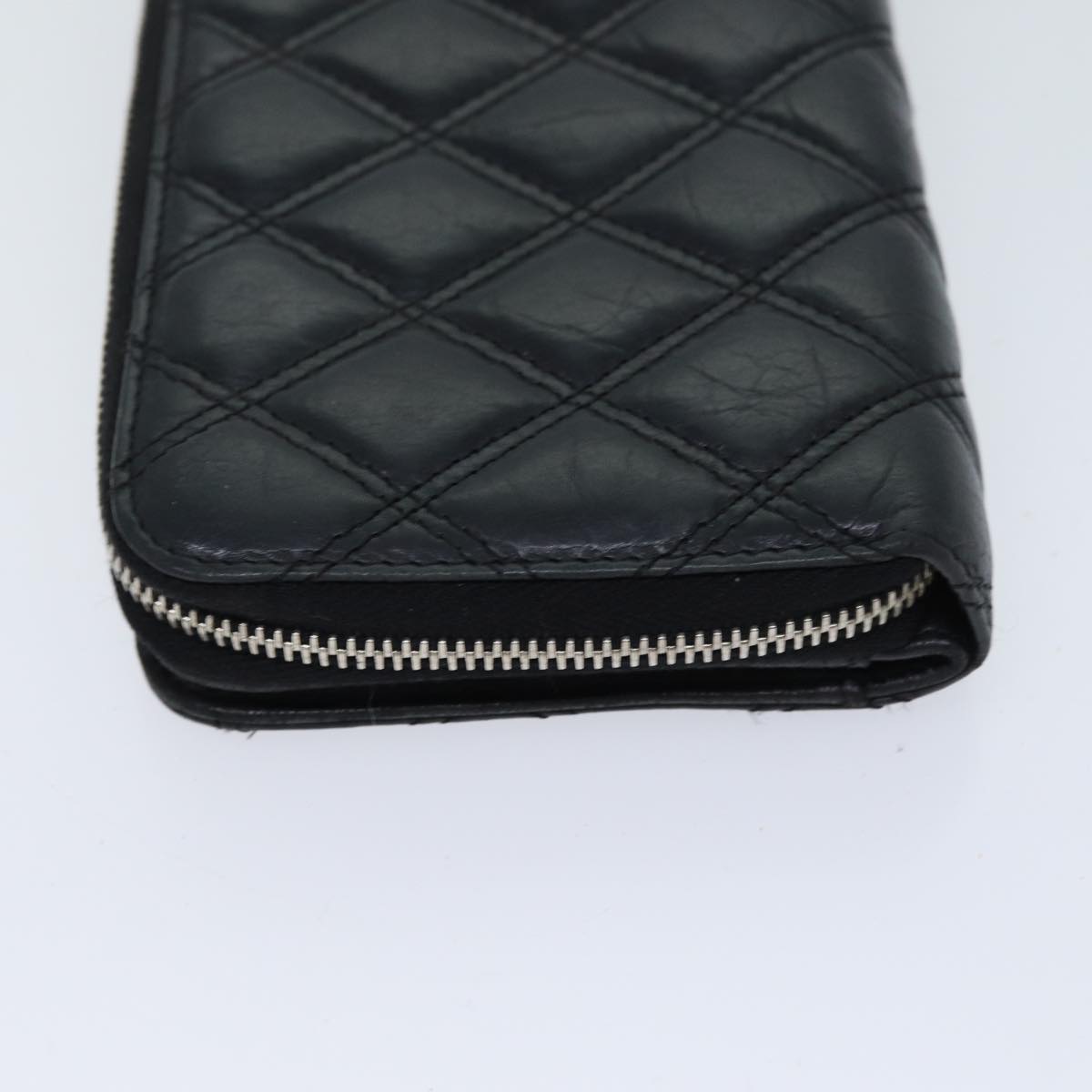 CHANEL Matelasse Long Wallet Leather Black CC Auth yk11586