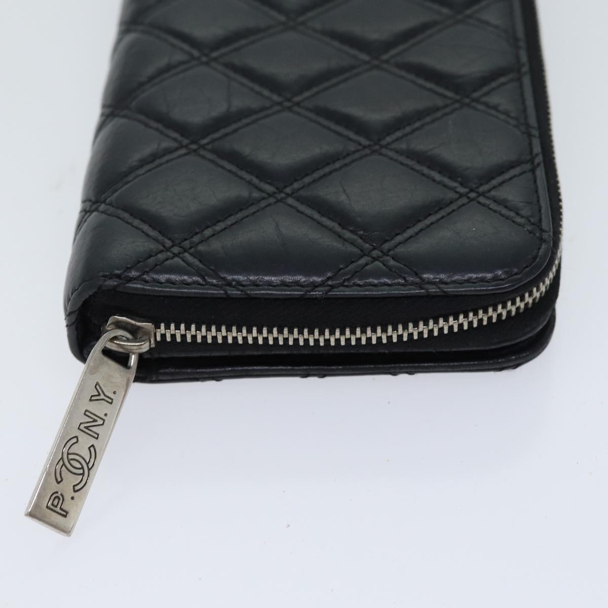 CHANEL Matelasse Long Wallet Leather Black CC Auth yk11586