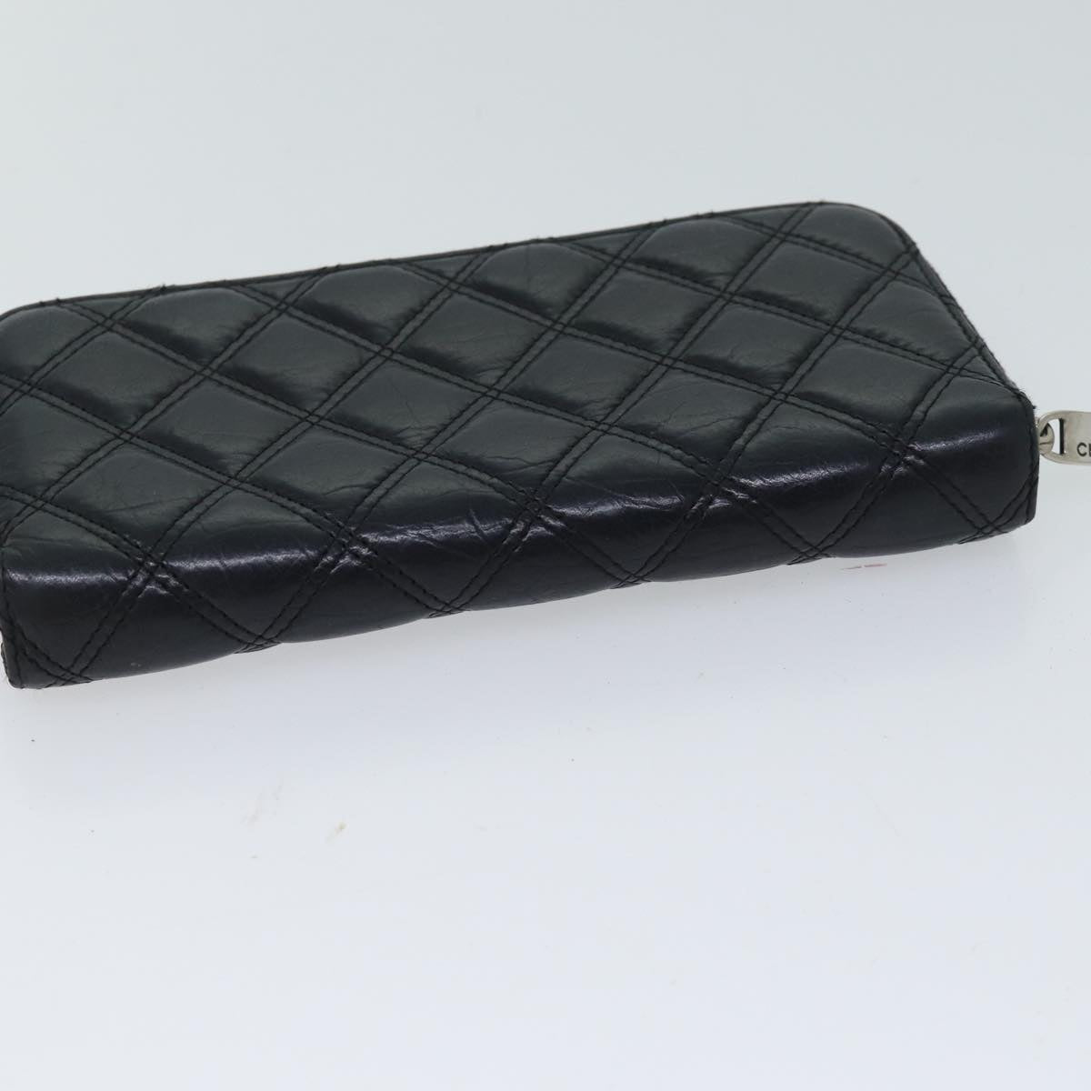 CHANEL Matelasse Long Wallet Leather Black CC Auth yk11586