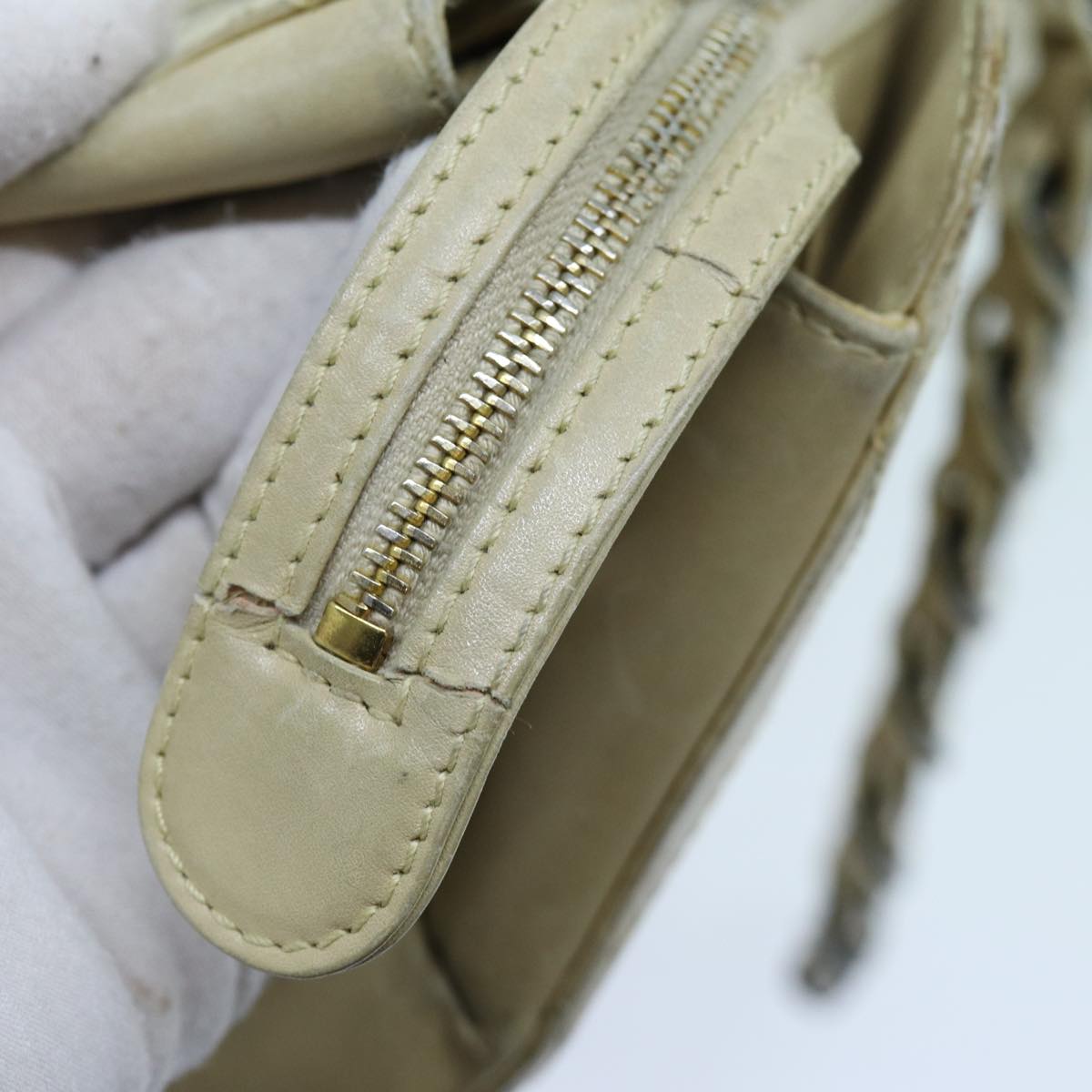 Top Quality Chanel Matelasse Chain Tote Bag Leather Beige CC Auth yk11588