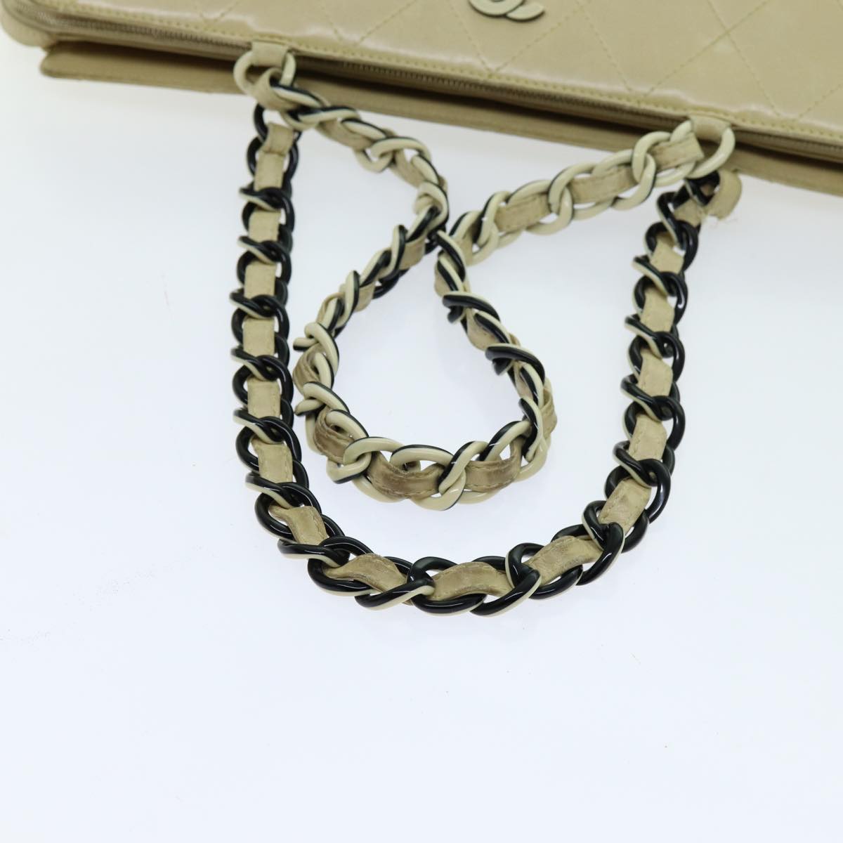 Top Quality Chanel Matelasse Chain Tote Bag Leather Beige CC Auth yk11588