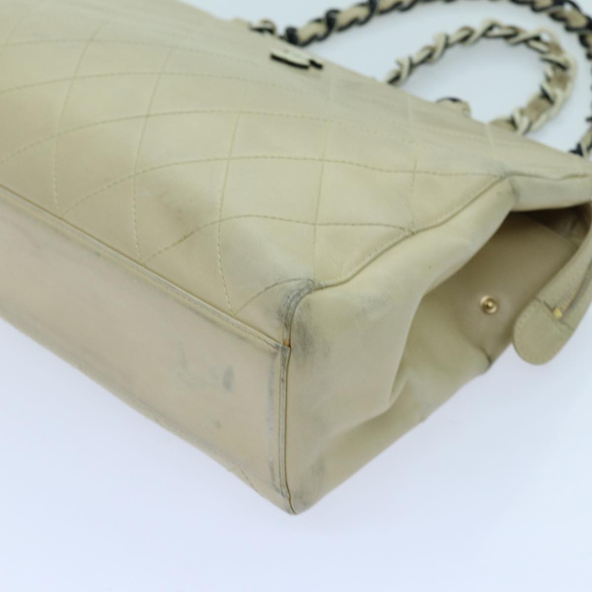Top Quality Chanel Matelasse Chain Tote Bag Leather Beige CC Auth yk11588