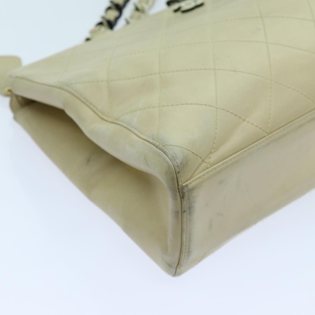 Top Quality Chanel Matelasse Chain Tote Bag Leather Beige CC Auth yk11588