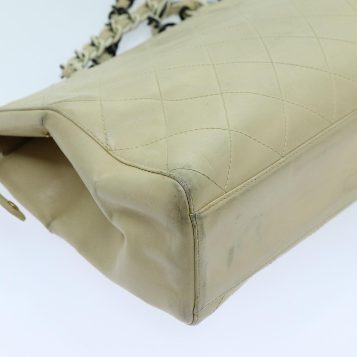 Top Quality Chanel Matelasse Chain Tote Bag Leather Beige CC Auth yk11588