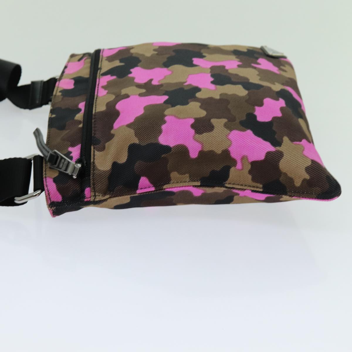 PRADA Camouflage Shoulder Bag Nylon Pink VA0886 Auth yk11624