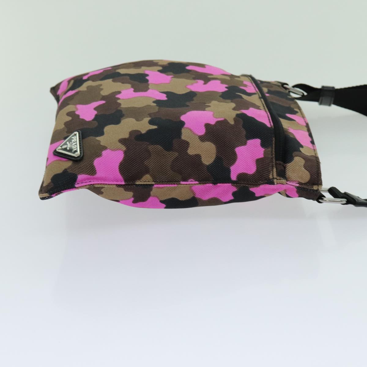 PRADA Camouflage Shoulder Bag Nylon Pink VA0886 Auth yk11624