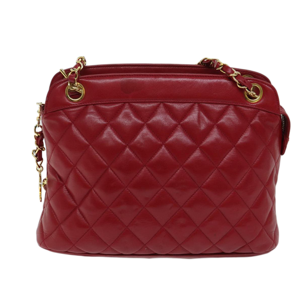 Top Quality Chanel Matelasse Chain Shoulder Bag Leather Red CC Auth yk11662