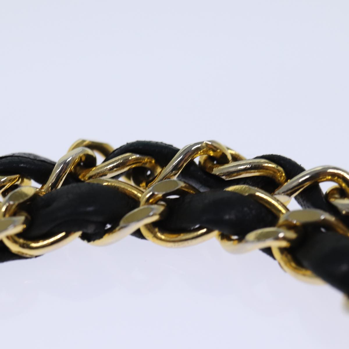 CHANEL Turn Lock Chain V Stitch Hand Bag Lamb Skin Black CC Auth yk11929A
