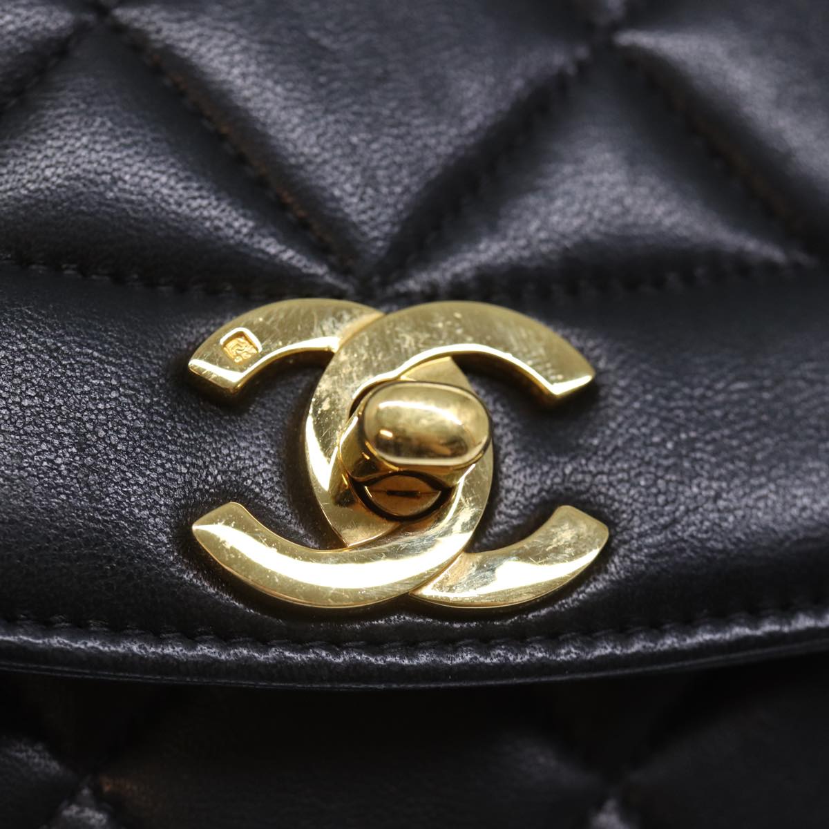 Top Quality Chanel Diana Matelasse Chain Shoulder Bag Lamb Skin Black CC Auth yk12192A