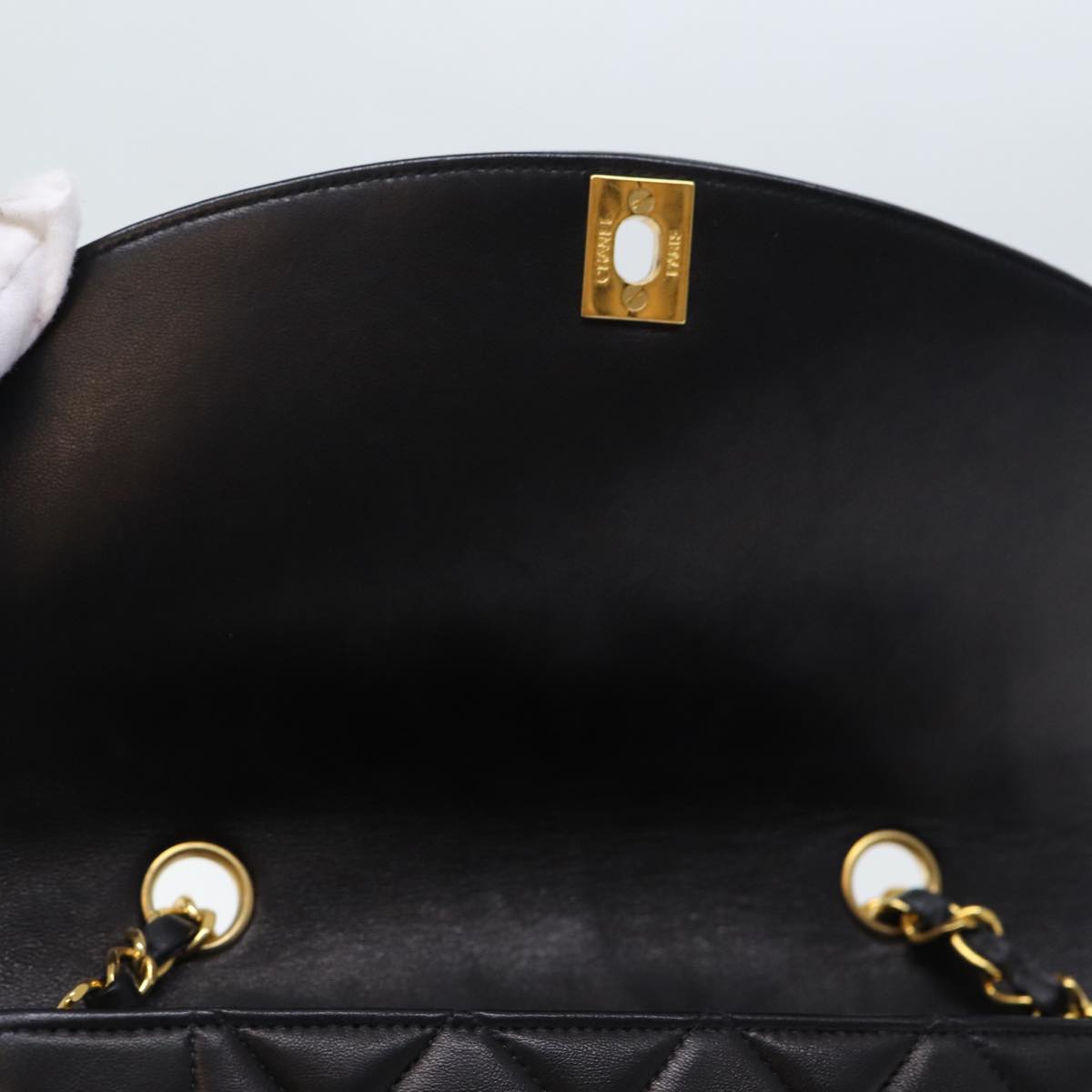 Top Quality Chanel Diana Matelasse Chain Shoulder Bag Lamb Skin Black CC Auth yk12192A