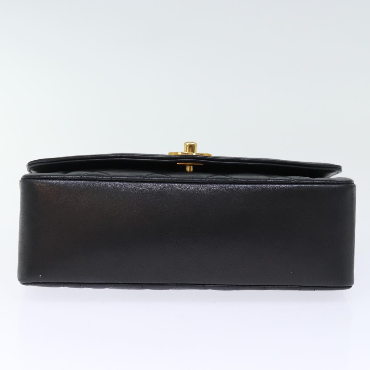 Top Quality Chanel Diana Matelasse Chain Shoulder Bag Lamb Skin Black CC Auth yk12192A