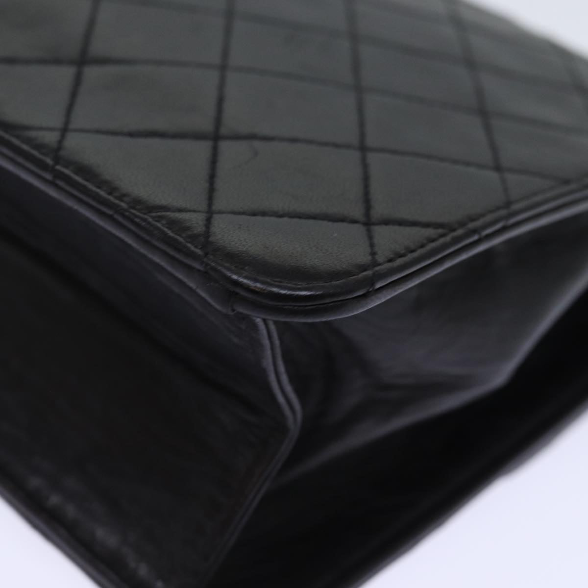 Top Quality Chanel Matelasse Chain Shoulder Bag Lamb Skin Black CC Auth yk12417A
