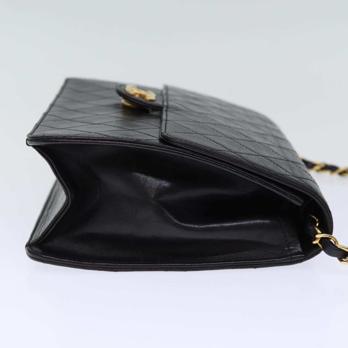 Top Quality Chanel Matelasse Chain Shoulder Bag Lamb Skin Black CC Auth yk12417A