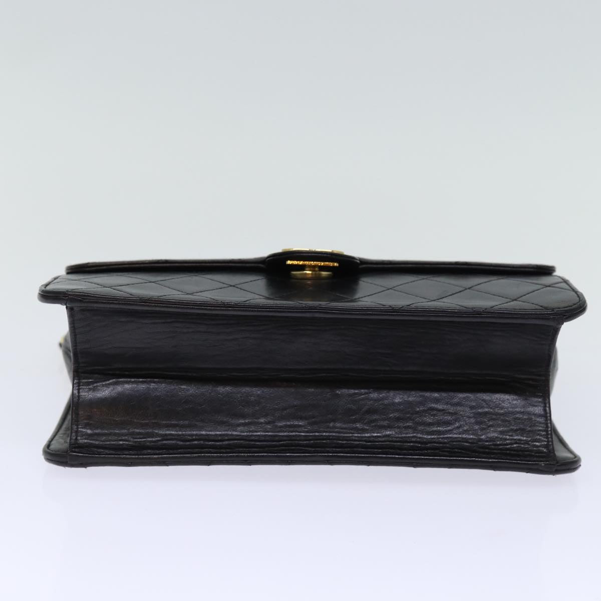 Top Quality Chanel Matelasse Chain Shoulder Bag Lamb Skin Black CC Auth yk12417A