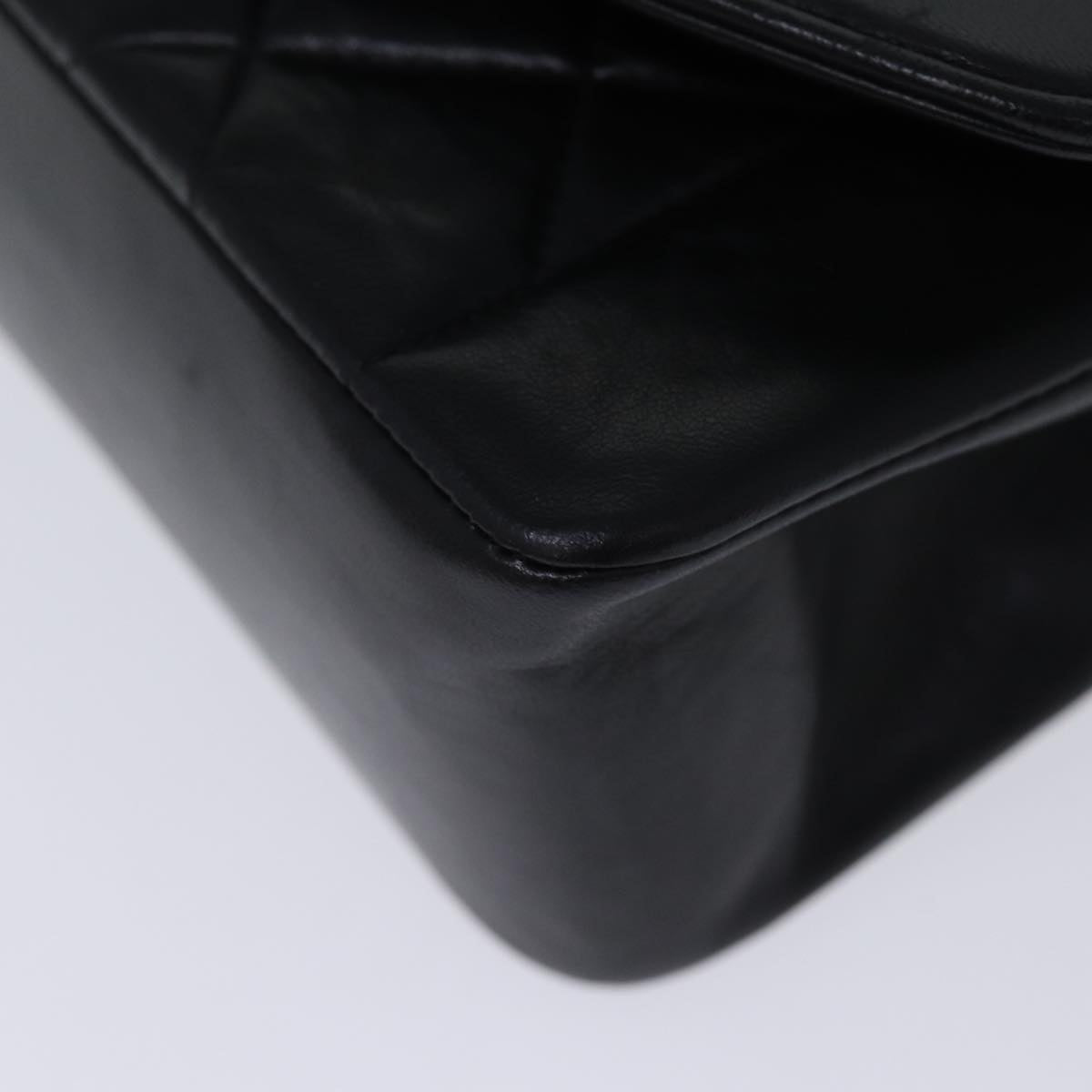 Top Quality Chanel Diana Matelasse Chain Shoulder Bag Lamb Skin Black CC Auth yk12418A