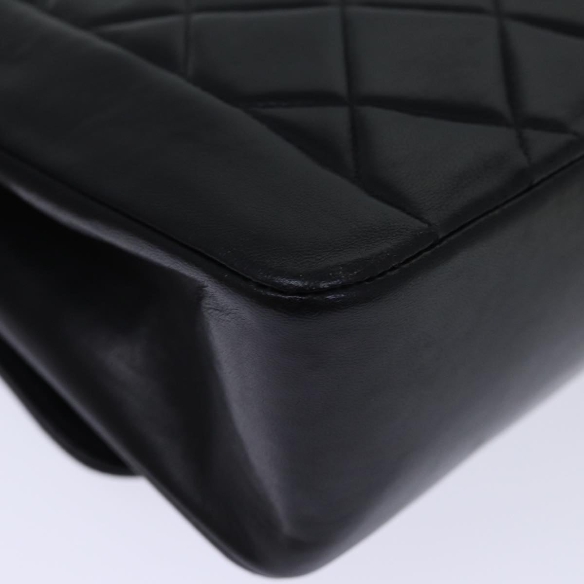 Top Quality Chanel Diana Matelasse Chain Shoulder Bag Lamb Skin Black CC Auth yk12418A