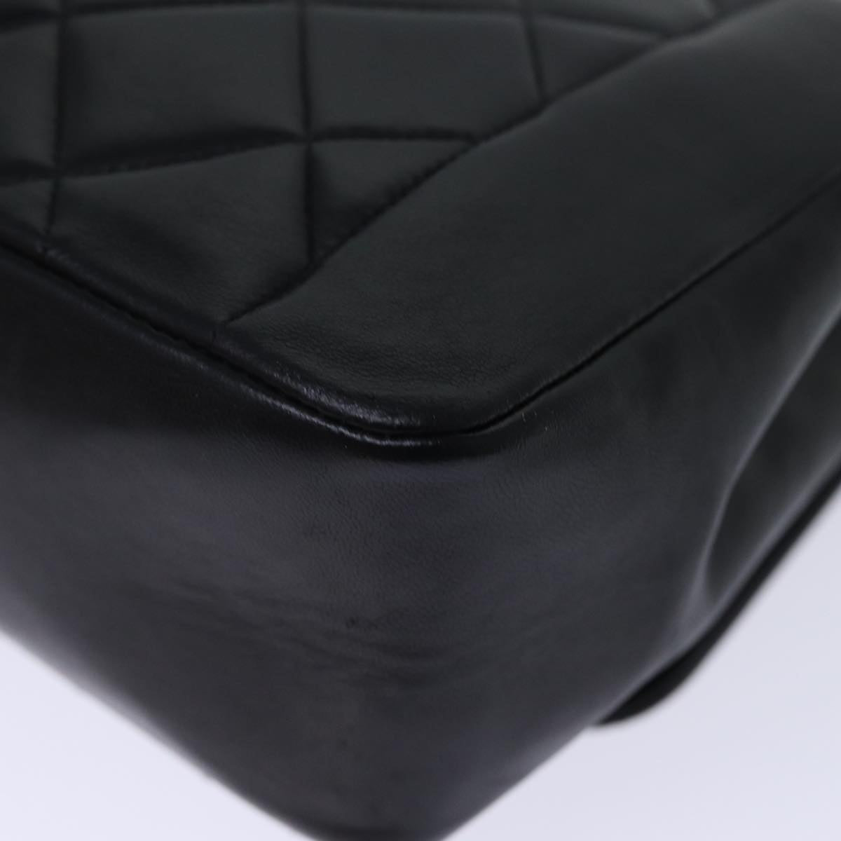 Top Quality Chanel Diana Matelasse Chain Shoulder Bag Lamb Skin Black CC Auth yk12418A