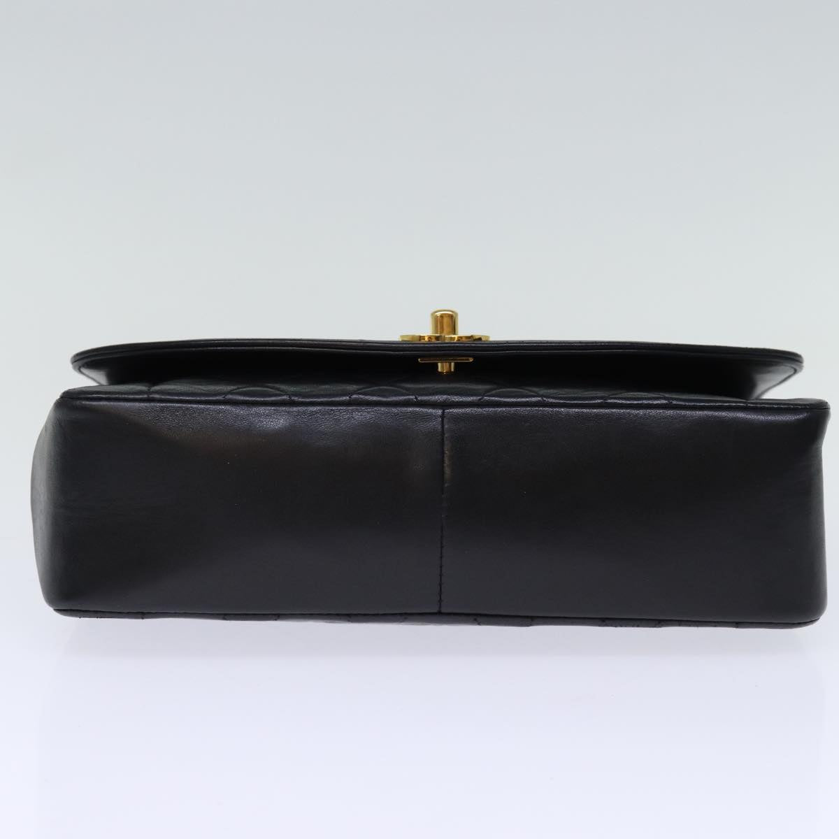 Top Quality Chanel Diana Matelasse Chain Shoulder Bag Lamb Skin Black CC Auth yk12418A