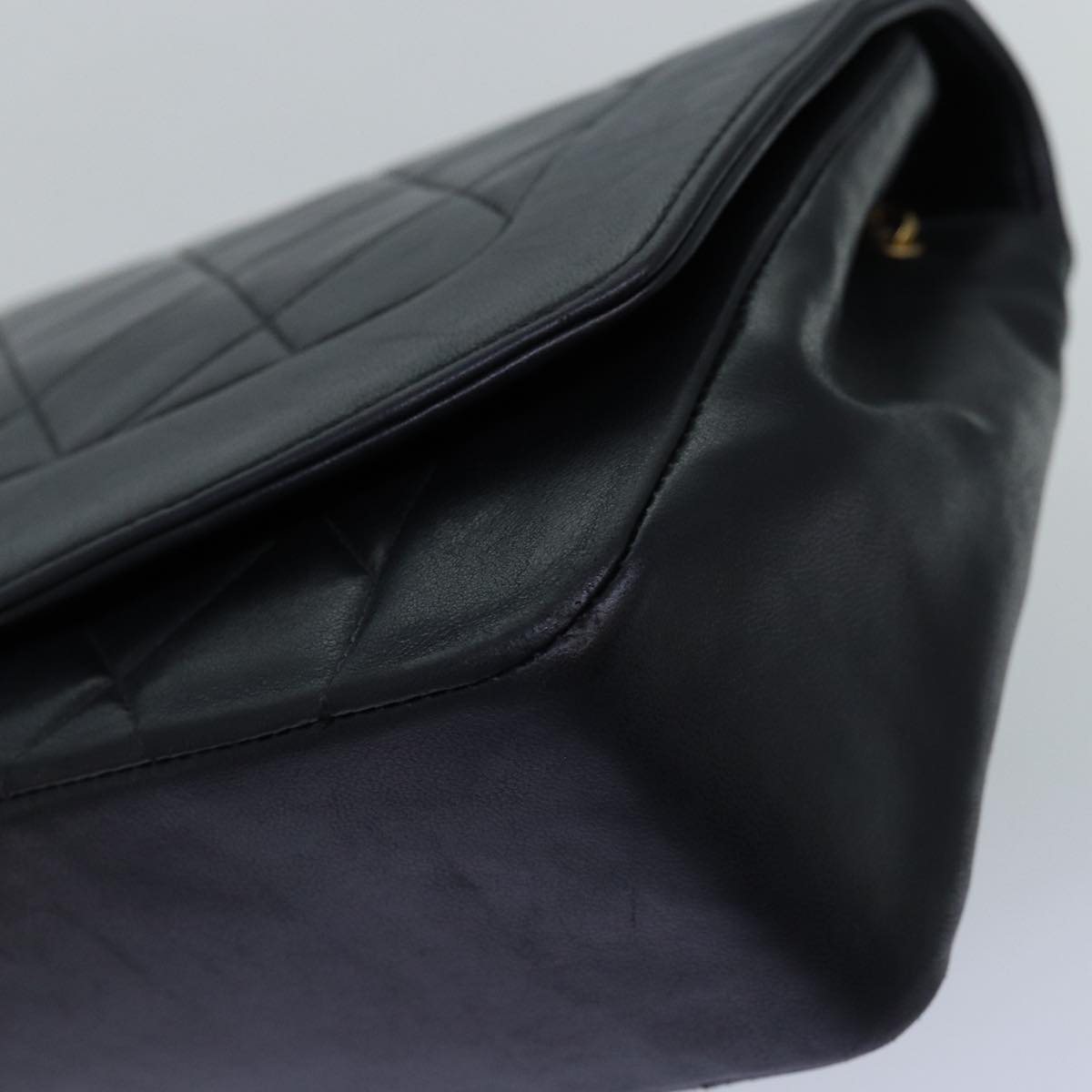 Top Quality Chanel Diana Matelasse Chain Shoulder Bag Lamb Skin Black CC Auth yk12474
