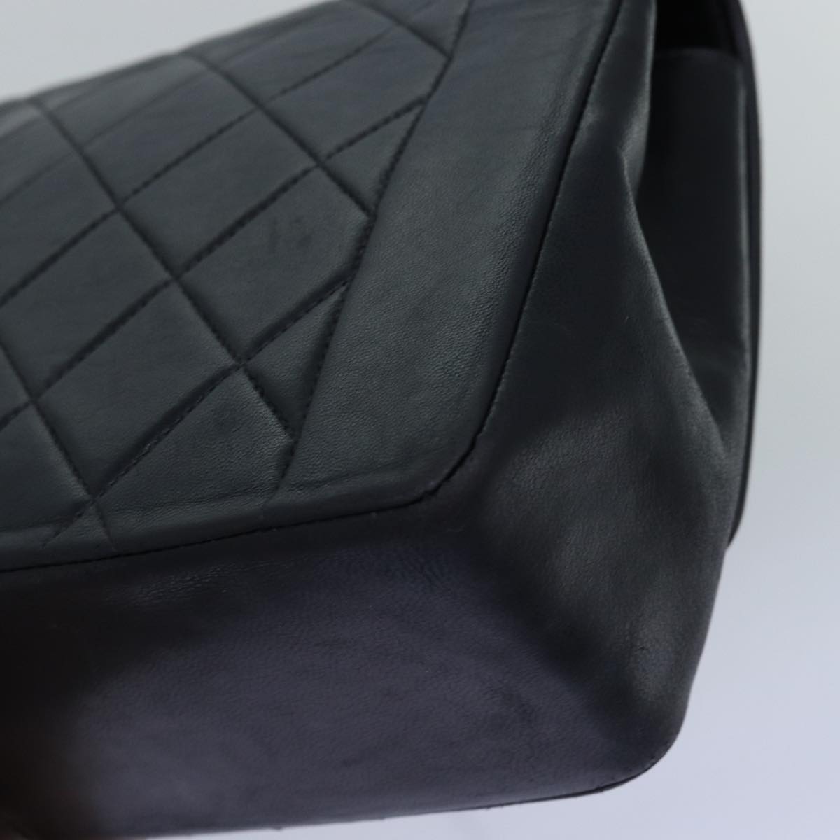 Top Quality Chanel Diana Matelasse Chain Shoulder Bag Lamb Skin Black CC Auth yk12474